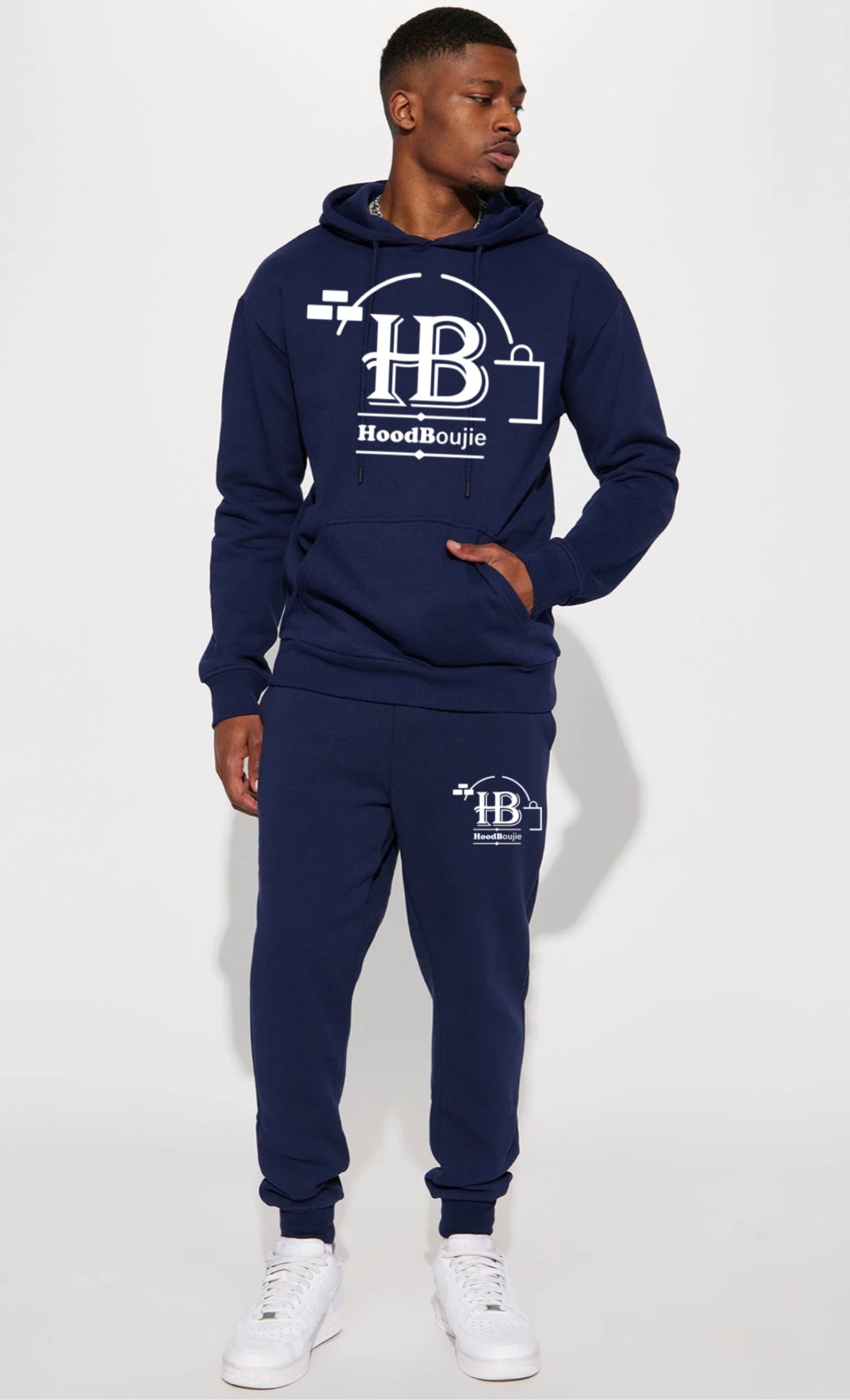 Hood Boujie - Mens 2 Piece Joggers Pants Set Casual Hoodie Sweatsuit Set