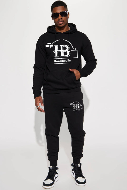 Hood Boujie - Mens 2 Piece Joggers Pants Set Casual Hoodie Sweatsuit Set