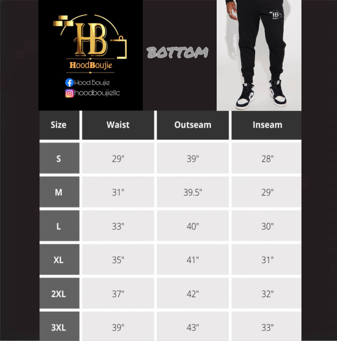 Hood Boujie - Men’s 2 Piece Joggers Pants Set Casual Hoodie Sweatsuit Set