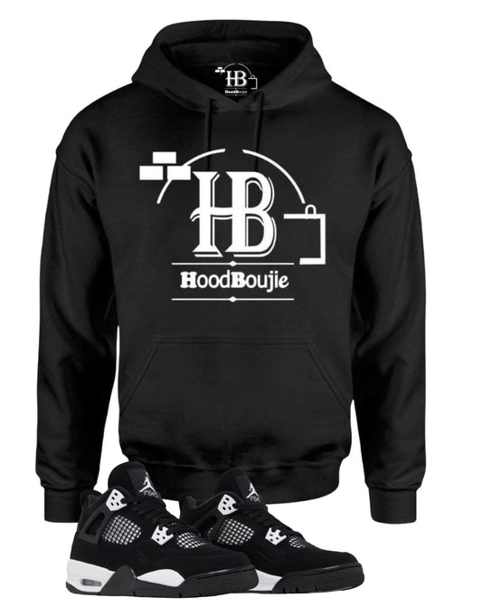 Hood Boujie Logo - Black Hoodie to Match Sneakers, Urban Fashion Adult Hoodie