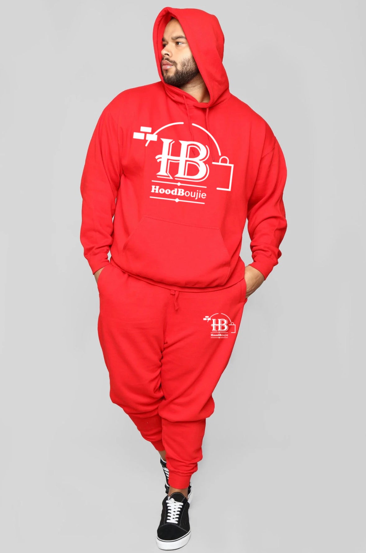 Hood Boujie - Mens 2 Piece Joggers Pants Set Casual Hoodie Sweatsuit Set