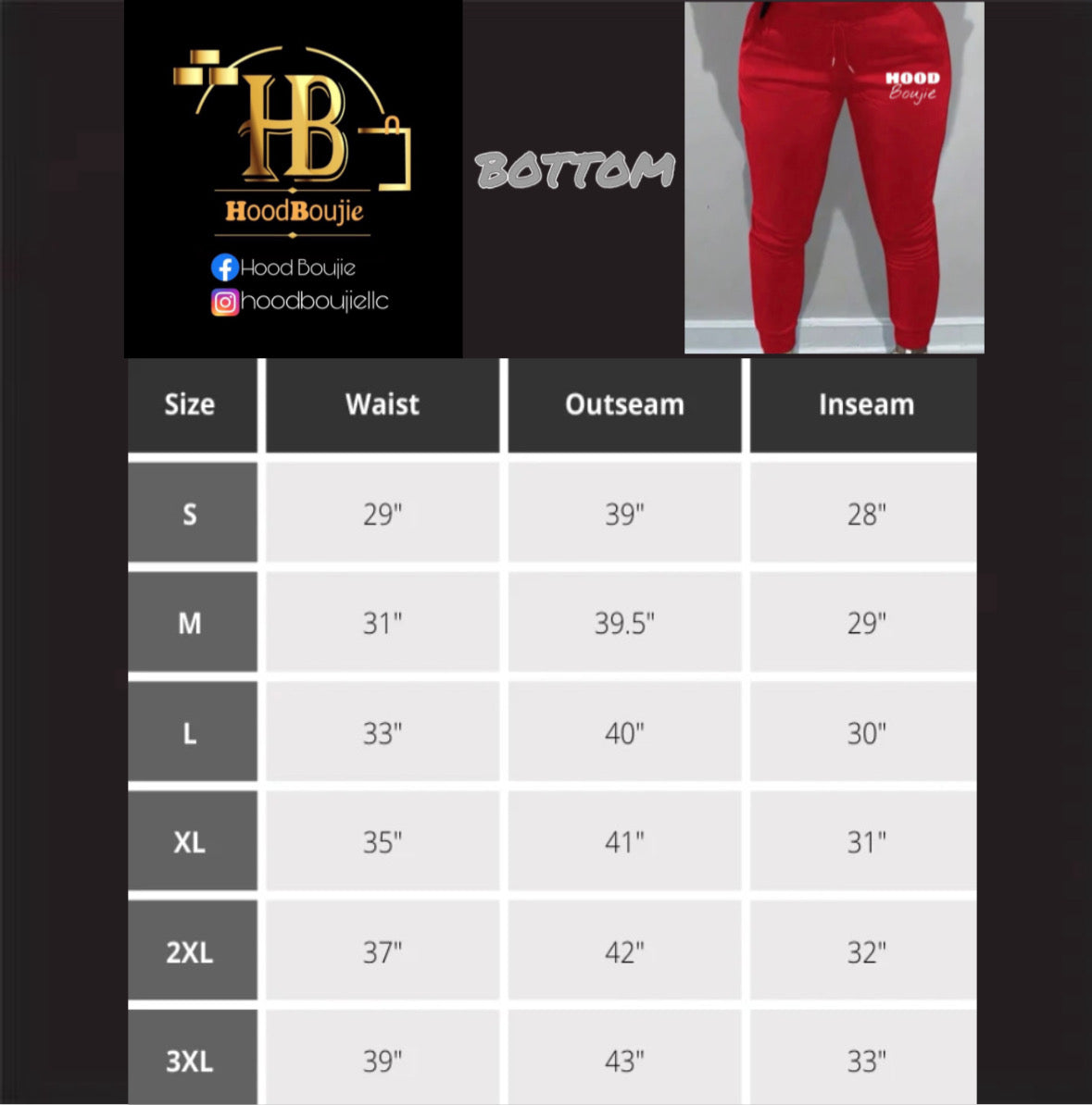 Hood Boujie Logo - Womens 2 Piece Joggers Pants Pullover Hoodie Casual Sweatsuit Set