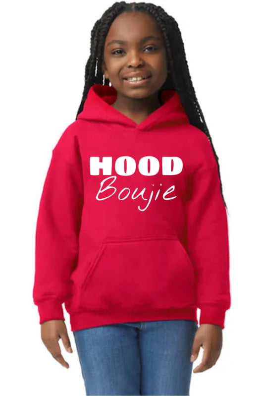 Hood Boujie- Kids Red Hoodie, Youth Hoodie