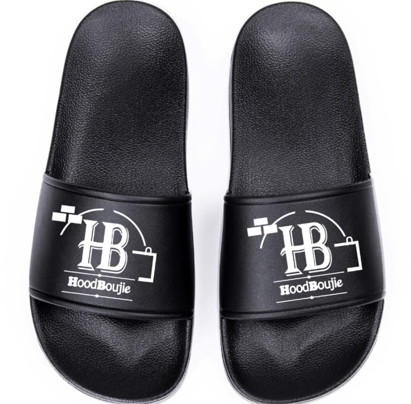 Hood Boujie- BLACK Unisex Slides Non-Slip Slip-On Slippers