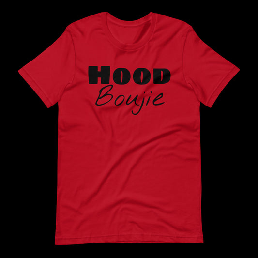 Hood Boujie- Air Jordan 9 Chile Red Unisex Shirt To Match Red Black Sneakers, Retro 9 Red Black Sneaker Tee Shirt